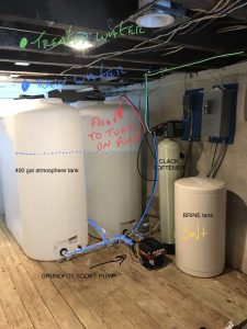 Atmospheric storage with a boost pump for a low yield well