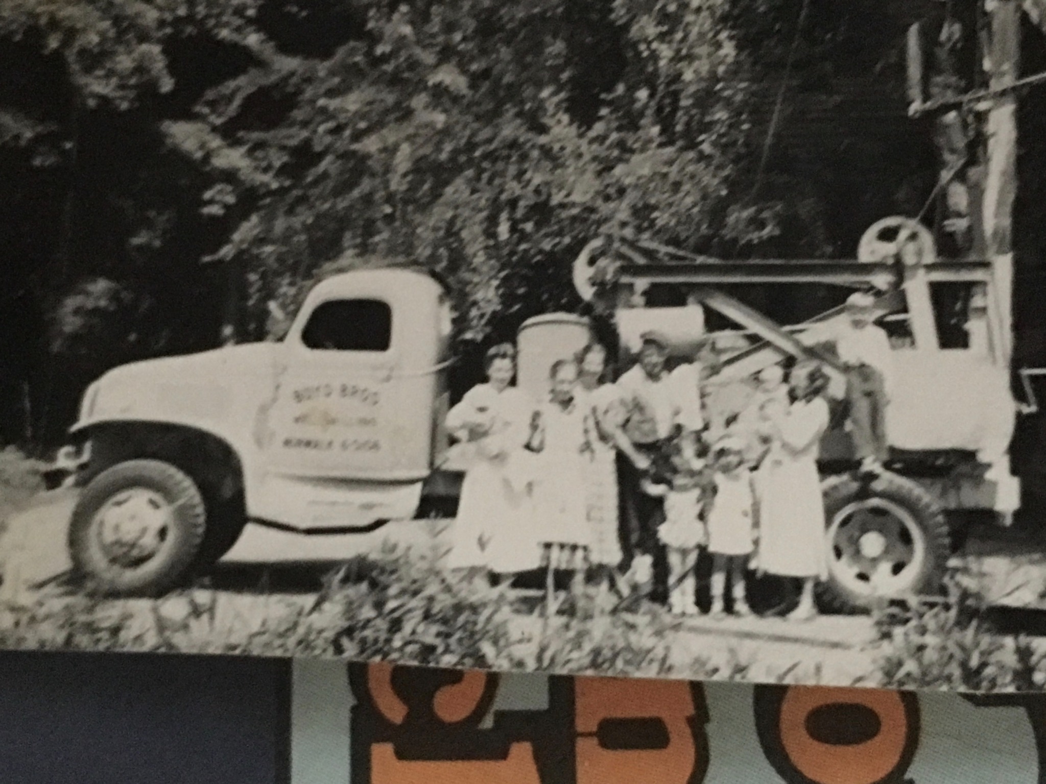 The Boyd family beside a Boyd Brothers well-drilling truck